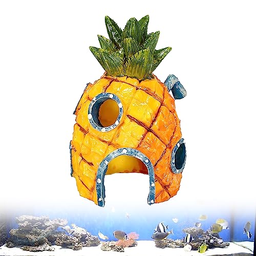 Snowtain Snowtian Aquarium Decoratie, Ornamenten voor Aquaria, Aquarium Aquarium Ornament Decoratie, Cartoon Hars Ananas Kasteel Toren Aquarium Decoratie, Aquarium Decoratie