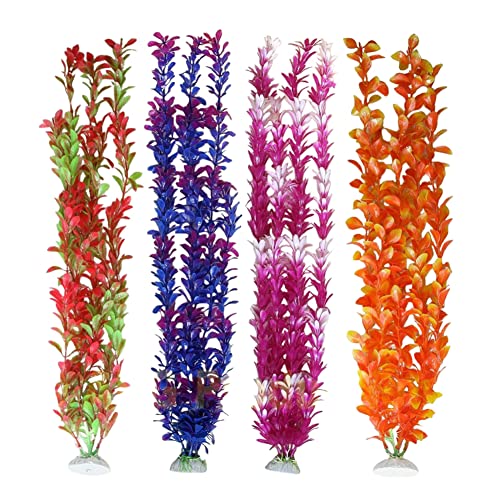 Awlstar Grote realistische kunstmatige aquariumplanten aquarium plastic planten 55 cm hoog, 4 stuks