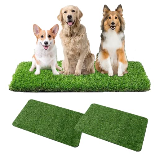 Guangyu Hondentoilet voor honden, kunstgras, 2 stuks, 63,5 cm x 38 cm, kunstgras, gras, puppytoilet, trainingsonderlegger voor kleine honden