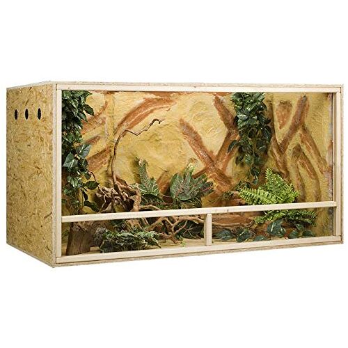 Holzkonzept OSB Terrarium, houten terrarium voor reptielen en amfibieën, 150 x 60 x 80 cm, met zijventilatie