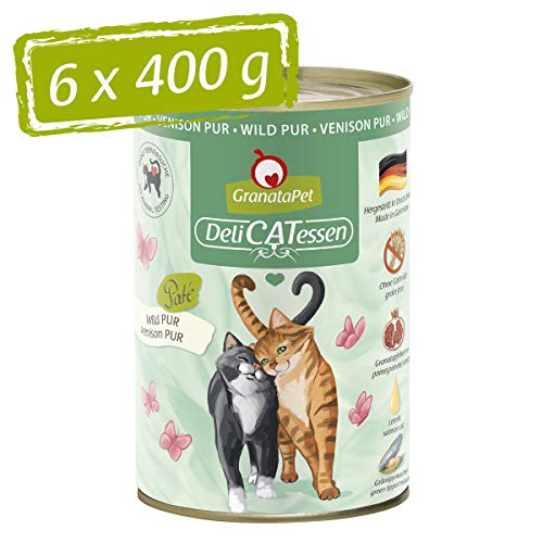 GranataPet DeliCATessen Wild Puur Nat Kat Voedsel 6 Blikjes van 400 g