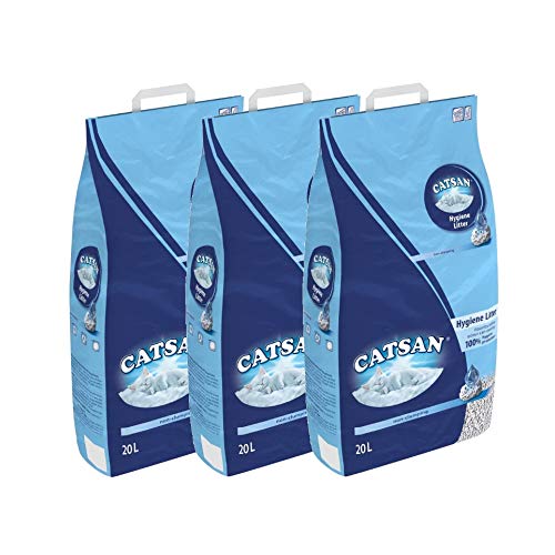 Catsan Hygiëne Niet-Klonterig Kattenbakvulling 3 x 20L