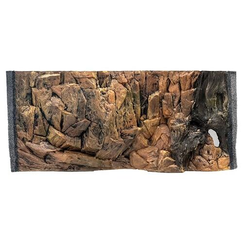 WYSKONT Aquarium Achtergrond 3D Corfu Aquarium Achtergrond Aquarium Accessoires Achtergrond Aquarium Deco 80x40 cm bruine kleur Aquarium Groot