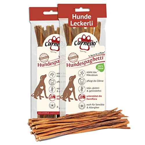 Carnello Hondenlekkernijen – hondenspaghetti – hondenlekkernijen voor honden, lekkernijen – hondensnacks – hondenlekkernijen zonder granen – lekkernijen voor honden (2 x 60 g)