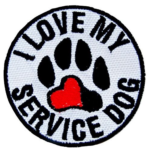 Emporium Embroidery Gepersonaliseerde Paw Love Service Hond Naam Geborduurde Patches Iron On Dog Patch Pet Tag Badge, XXL