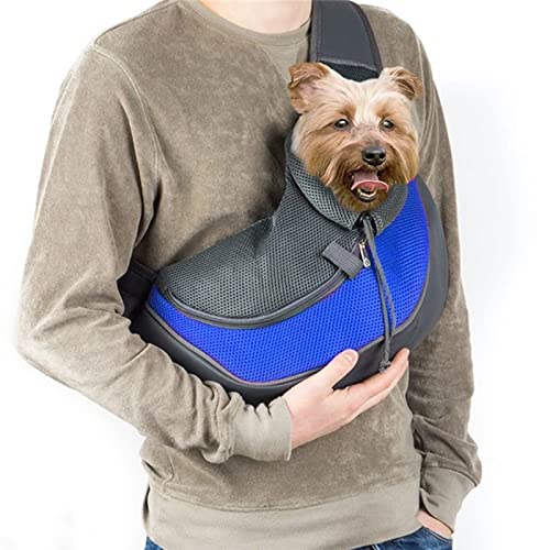 Geesui Draagdoek voor de hond, hondendraagtas tot draagbaar, voor huisdieren, honden, katten, puppy's, schoudertas, reisdrager, mesh, transporttas met voorvak, hondendraagtas (L, meer dan 4-10 lb)