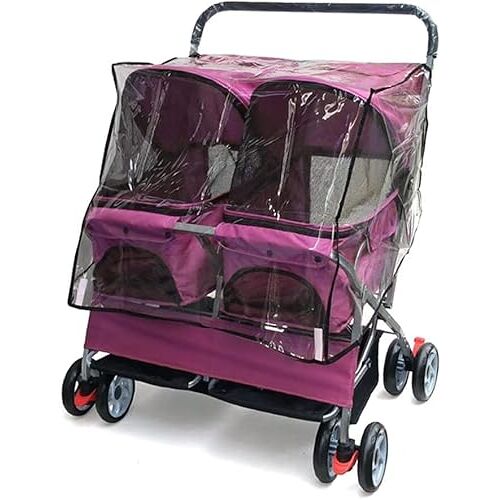 MWCBD Huisdier kat wandelwagen dubbele stoel hondenkinderwagens kinderwagens voor middelgrote en kleine honden hondenkinderwagen voor 2 honden dubbele kinderwagen huisdier kinderwagens gemakkelijk op te