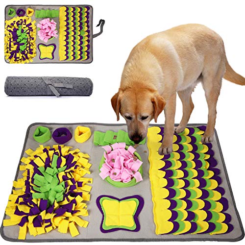 McNory Snuffeltapijt voor honden, ruiken, trainen, snaffeldeken, voedermat, trainingsmat voor huisdieren, honden en katten, wasbaar, opvouwbaar, intelligent speelgoed (70 x 50 cm)