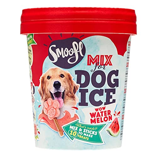 Smoofl Premium Hondensnacks: Ijs voor honden als een snack om af te koelen in de zomer en als een gezonde hond traktatie met verfrissend effect, honden ijs met watermeloen