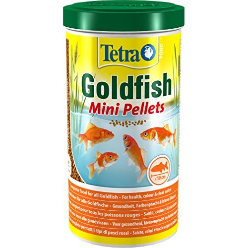 Tetra Pond Goldfish Mini pellets visvoer voor kleine goudvissen en koudwatervissen in de tuinvijver, 1 l blik