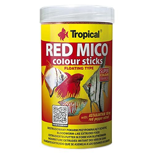 Tropical Red Mico Colour Sticks Vriesdroogde bloedwormen, per stuk verpakt (1 x 250 ml)