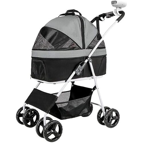 RsFiL Wandelwagen Hond Wandelwagen Hond Wandelwagen Voor Medium Kleine Honden 20kg Opvouwbare Kat Wandelwagen Ademend Hond Kinderwagen Huisdier Wandelwagen