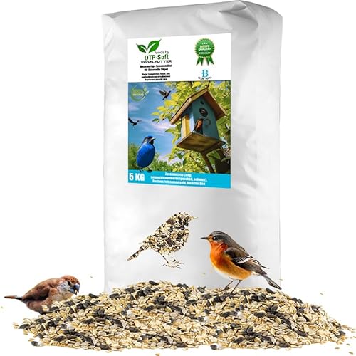 DTP-SOFT Vogelvoer voor wilde vogels, strooivoer voor vogels, het hele jaar doorvoer, mix B (5 kg)