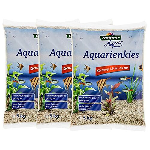 Dehner Aqua aquariums, korrel 1-2 mm, 3 x 5 kg (15 kg), wit