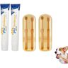 REPWEY Zentric Dog Toothbrush,Flexibrush Pet Toothbrush with Tongue Scraper,Small Dog Toothbrush Kit, 360º Pet Toothbrush Dual Head Soft Silicone (2*Toothpaste+2*Brush)