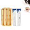 WEJDYKG Nanoflex Pet Toothbrush with Tongue Scraper, Dog Toothbrush, Pet Toothbrush and Toothpaste, Soft& Durable Pet Silicone Toothbrush (2Pcs Toothbrush+2Pcs Beef)