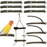 GIONAR 10 stuks natuurlijke zitstangen voor vogels, vogelstrikklauwen klimmen; staand vogelkooi-accessoire; zitstangen voor vogels zoals golfkieten, nimfenkittik, kanarievogel, agaporniden