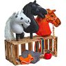 KHT ARIA SHOP Hobby Horse, stal voor 3 hobby-paarden, paardenstaal voor hobby, paarden en stokpaarden (levering zonder paarden)