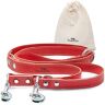 Freudentier ® Hondenriem leer in Spicy Red, verstelbare riem, robuust en stijlvol, Amstelpark collectie Made in Holland (rood, 25 mm breed)