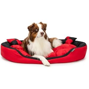 Hondenslaapbank - 110x80x23 cm - Rood-Zwart - Wasbaar Hondenslaapbank - 110x80x23 cm - Rood-Zwart - Wasbaar