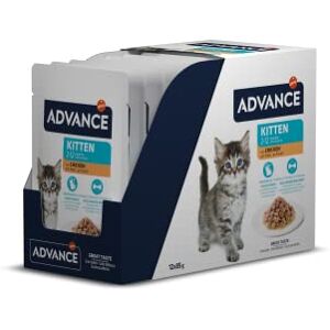 ADVANCE Natvoer voor kittens met kip, multipack, 12 x 85 g, totaal 1,02 kg