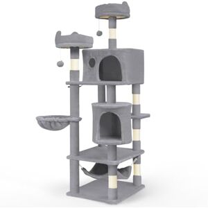 Vounot Kattenboom - 168cm Multi-laags Toren, Grijs Vounot Kattenboom - 168cm Multi-laags Toren, Grijs