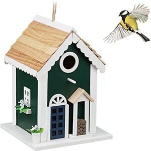 Relaxdays vogelhuisje, nestkastje voor tuinvogels, hangend, HBD 25,5 x 18,5 x 18,5 cm, vogelvilla van hout, meerkleurig Relaxdays vogelhuisje, nestkastje voor tuinvogels, hangend, HBD 25,5 x 18,5 x 18,5 cm, vogelvilla van hout, meerkleurig