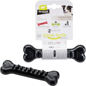 FERPLAST Osso Gioco voor Honden Smile Bone Medium Zwart - Kauw Speelgoed voor Honden FERPLAST Osso Gioco voor Honden Smile Bone Medium Zwart - Kauw Speelgoed voor Honden