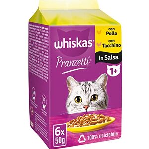 Whiskas Pranzetti Wit Vlees in Saus met Kip en Kalkoen - Natvoer voor katten Whiskas Pranzetti Wit Vlees in Saus met Kip en Kalkoen - Natvoer voor katten