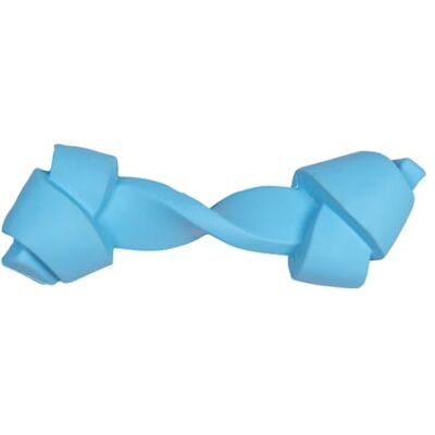 JACK AND VANILLA , Rubberen botten met kippensmaak voor honden, bijtbestendig, gemakkelijk te reinigen, 12,6 cm, lichtblauw, model rubber speelgoed JACK AND VANILLA , Rubberen botten met kippensmaak voor honden, bijtbestendig, gemakkelijk te reinigen, 12,6 cm, lichtblauw, model rubber speelgoed