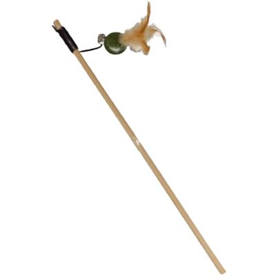 JACK AND VANILLA , Interactieve kattenteaser met kattengras, bal en veer, stimuleert het jachtinstinct, aantrekkelijk design, 40 cm, groen/brons, model kruiden JACK AND VANILLA , Interactieve kattenteaser met kattengras, bal en veer, stimuleert het jachtinstinct, aantrekkelijk design, 40 cm, groen/brons, model kruiden