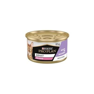 Pro Plan Purina Delicate Digestion natvoer voor volwassen katten, mousse kalkoen, 12 blikjes à 85 g Pro Plan Purina Delicate Digestion natvoer voor volwassen katten, mousse kalkoen, 12 blikjes à 85 g