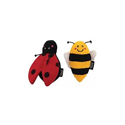 ZippyPaws 2-pack lieveheersbeestje en bij, zacht hondenspeelgoed, geluidsspeeltje, voor kleine en middelgrote honden, duurzaam en niet-giftig, stimulerend en leuk ZippyPaws 2-pack lieveheersbeestje en bij, zacht hondenspeelgoed, geluidsspeeltje, voor kleine en middelgrote honden, duurzaam en niet-giftig, stimulerend en leuk