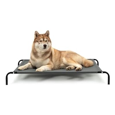 lionto Outdoor hondenligbed verhoogd, stabiel huisdierenligbed met goede luchtcirculatie beschermt tegen bodemkou, (XL) 117x85 cm, afneembare hoes van ademend gaas, stevig metalen frame, grijs lionto Outdoor hondenligbed verhoogd, stabiel huisdierenligbed met goede luchtcirculatie beschermt tegen bodemkou, (XL) 117x85 cm, afneembare hoes van ademend gaas, stevig metalen frame, grijs