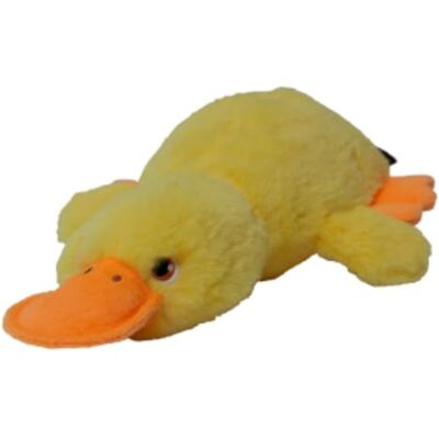 JACK AND VANILLA , Knuffelspeelgoed eend met knijper voor honden en katten, zacht en duurzaam stoffen speelgoed, stimuleert het spel, 18 cm, geel, voor alle rassen JACK AND VANILLA , Knuffelspeelgoed eend met knijper voor honden en katten, zacht en duurzaam stoffen speelgoed, stimuleert het spel, 18 cm, geel, voor alle rassen