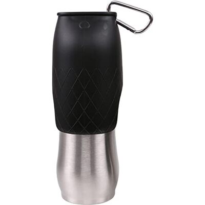 Dehner Hondendrinkfles Travel, ook als kom, 600 ml, roestvrij staal, zwart Dehner Hondendrinkfles Travel, ook als kom, 600 ml, roestvrij staal, zwart