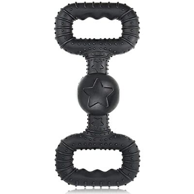 BiteKing Hondenspeelgoed van natuurlijk rubber voor grote agressieve kauwers levenslange vervanging Stoere sleepboot oorlog hondenspeelgoed voor grote honden tandreiniging, zwart BiteKing Hondenspeelgoed van natuurlijk rubber voor grote agressieve kauwers levenslange vervanging Stoere sleepboot oorlog hondenspeelgoed voor grote honden tandreiniging, zwart