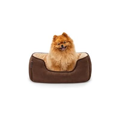 lionto 2-in-1 Hondenbed met comfortabele Instap, Knus Huisdierenbed omkeerbaar voor Honden en Katten, (S) 60x50 cm, Hondenkussen in Onderhoudsvriendelijke Suède-Look, Bruin/Beige lionto 2-in-1 Hondenbed met comfortabele Instap, Knus Huisdierenbed omkeerbaar voor Honden en Katten, (S) 60x50 cm, Hondenkussen in Onderhoudsvriendelijke Suède-Look, Bruin/Beige
