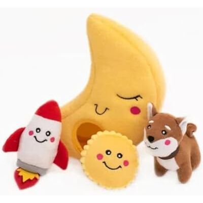 ZippyPaws Zippy Burrow™ Naar de maan, interactief speelgoed voor honden, invulbaar kauwspeeltje, uitdagend speelgoed voor kleine en middelgrote honden ZippyPaws Zippy Burrow™ Naar de maan, interactief speelgoed voor honden, invulbaar kauwspeeltje, uitdagend speelgoed voor kleine en middelgrote honden