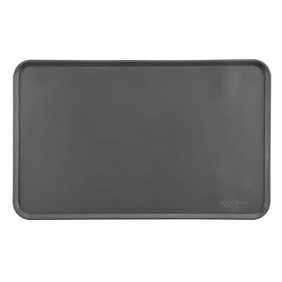 Amazon Basics Mat voor onder voerbak, siliconen, waterbestendig, 47 x 29 cm, grijs, effen Amazon Basics Mat voor onder voerbak, siliconen, waterbestendig, 47 x 29 cm, grijs, effen