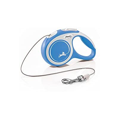 FLEXI Nieuw Comfort Cord Grijs & Blauw Extra Kleine 3m Intrekbare Hondenriem/Leiding voor honden tot 8kgs/18lbs FLEXI Nieuw Comfort Cord Grijs & Blauw Extra Kleine 3m Intrekbare Hondenriem/Leiding voor honden tot 8kgs/18lbs
