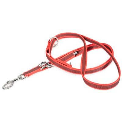 JULIUS K-9 Julius-K9 216GM-R-DP kleur & grijze Super-Grip riem, verstelbaar, 20 mm x 2,2 m, rood-grijs JULIUS K-9 Julius-K9 216GM-R-DP kleur & grijze Super-Grip riem, verstelbaar, 20 mm x 2,2 m, rood-grijs