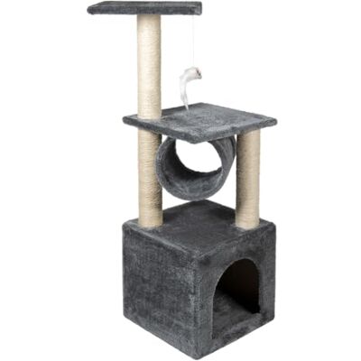 JACK AND VANILLA , Moderne krabpaal voor katten, elegant en duurzaam design, ideaal om te krabben en uit te rusten, afmetingen 30 x 30 x 90 cm, grijze afwerking, krabpaal model JACK AND VANILLA , Moderne krabpaal voor katten, elegant en duurzaam design, ideaal om te krabben en uit te rusten, afmetingen 30 x 30 x 90 cm, grijze afwerking, krabpaal model