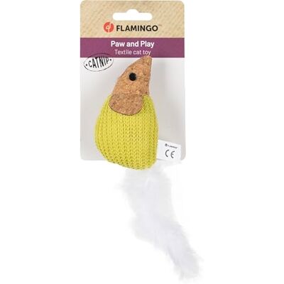 Flamingo Speelgoed voor kat Lemmo muis groen 9x5x14cm kurklook met kattenmunt en veren Flamingo Speelgoed voor kat Lemmo muis groen 9x5x14cm kurklook met kattenmunt en veren