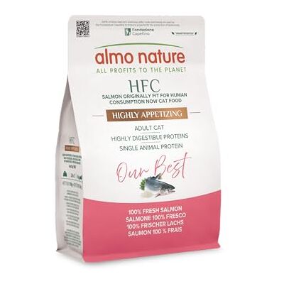 almo nature HFC Our Best Zeer Smakelijke Brokjes voor Volwassen Katten Verse Zalm, Monoproteïne Human-Grade Kwaliteit, Glutenvrij 300g almo nature HFC Our Best Zeer Smakelijke Brokjes voor Volwassen Katten Verse Zalm, Monoproteïne Human-Grade Kwaliteit, Glutenvrij 300g
