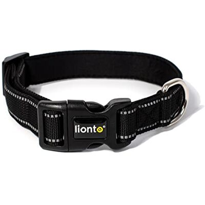 lionto Hondenhalsband, gevoerd, nylon, reflecterend, waterdicht, verstelbaar, maat S, zwart lionto Hondenhalsband, gevoerd, nylon, reflecterend, waterdicht, verstelbaar, maat S, zwart