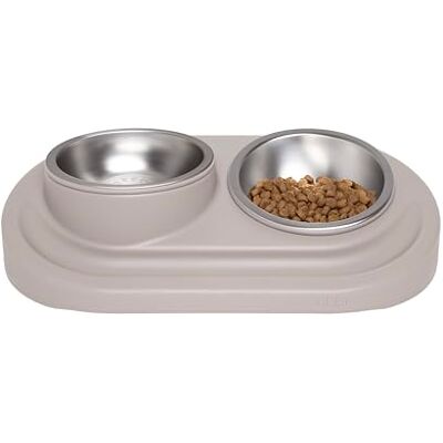Ubbi Voerbakken voor huisdieren en siliconen matset, een verhoogde en een platte roestvrijstalen kom met antislip siliconenmat, voerbak voor huisdieren voor honden of katten, ergonomisch ontwerp, Ubbi Voerbakken voor huisdieren en siliconen matset, een verhoogde en een platte roestvrijstalen kom met antislip siliconenmat, voerbak voor huisdieren voor honden of katten, ergonomisch ontwerp,