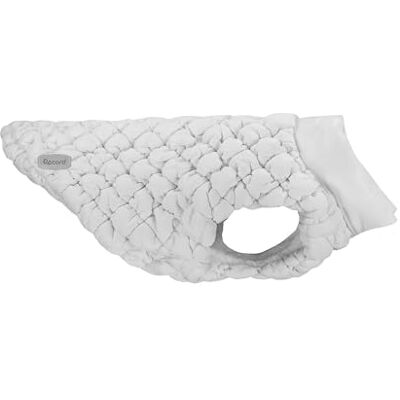 Record Cloud-jas voor honden met elegant design en reliëflook. Gat voor de riem, klittenbandsluiting voor snel aantrekken en elastieken voor de achterpoten, wit, XL Record Cloud-jas voor honden met elegant design en reliëflook. Gat voor de riem, klittenbandsluiting voor snel aantrekken en elastieken voor de achterpoten, wit, XL
