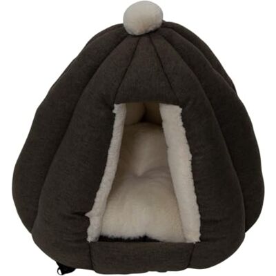 JACK AND VANILLA , Igloo Knuffeldier voor honden of katten, modern en elegant design, gemakkelijke toegang, duurzame materialen, ideaal voor binnen en buiten, 45 x 45 x 40 cm, donkerbruin JACK AND VANILLA , Igloo Knuffeldier voor honden of katten, modern en elegant design, gemakkelijke toegang, duurzame materialen, ideaal voor binnen en buiten, 45 x 45 x 40 cm, donkerbruin