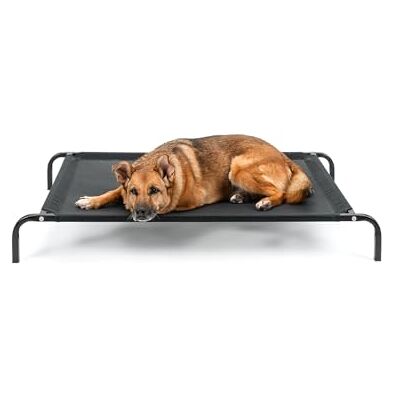 lionto Outdoor hondenligbed verhoogd, stabiel huisdierenligbed met goede luchtcirculatie beschermt tegen bodemkou, (L) 114x76 cm, afneembare hoes van ademend gaas, stevig metalen frame, zwart lionto Outdoor hondenligbed verhoogd, stabiel huisdierenligbed met goede luchtcirculatie beschermt tegen bodemkou, (L) 114x76 cm, afneembare hoes van ademend gaas, stevig metalen frame, zwart